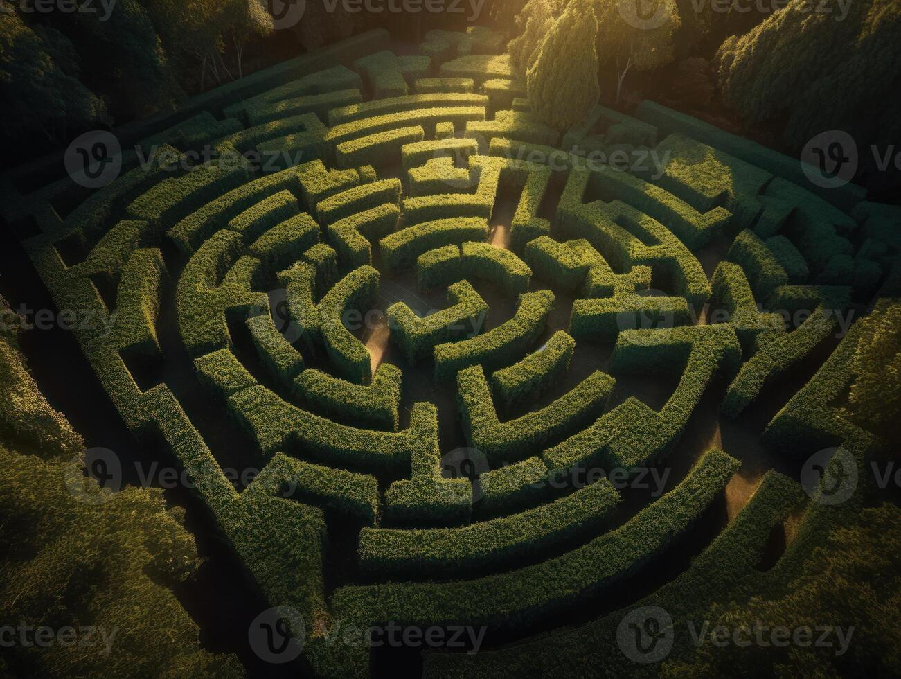 Maze labyrinth Created with technology photo