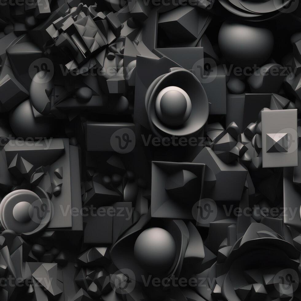 Dark black Geometric grid background created with technology photo