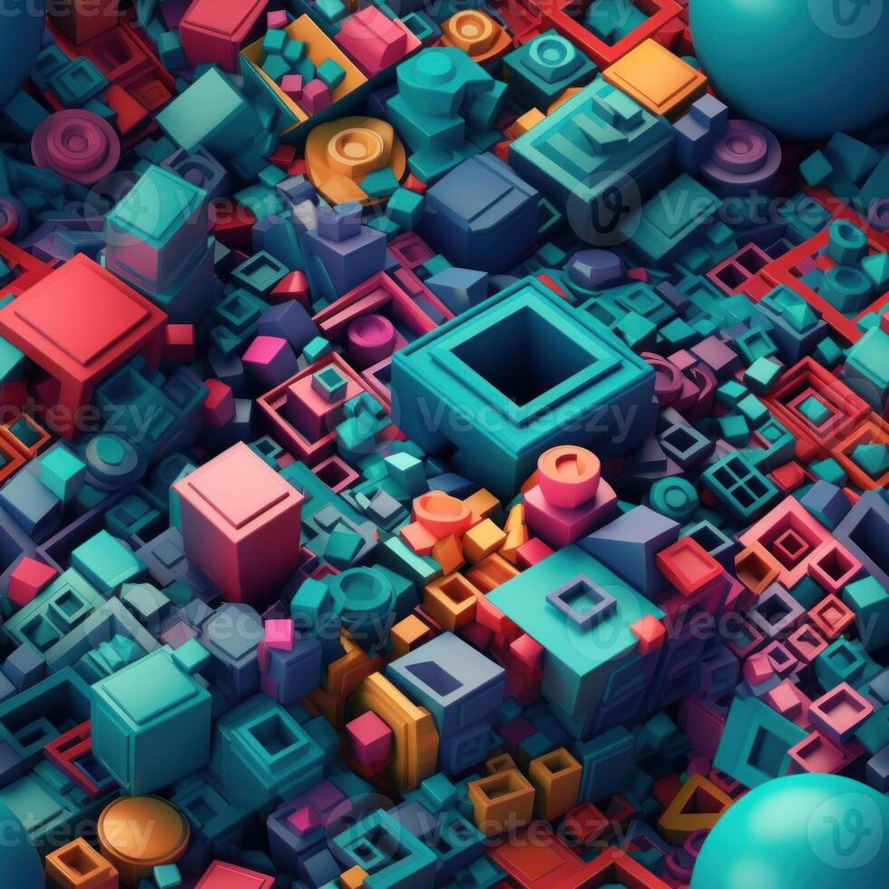 Colorful seamless geometric pattern created with technology photo
