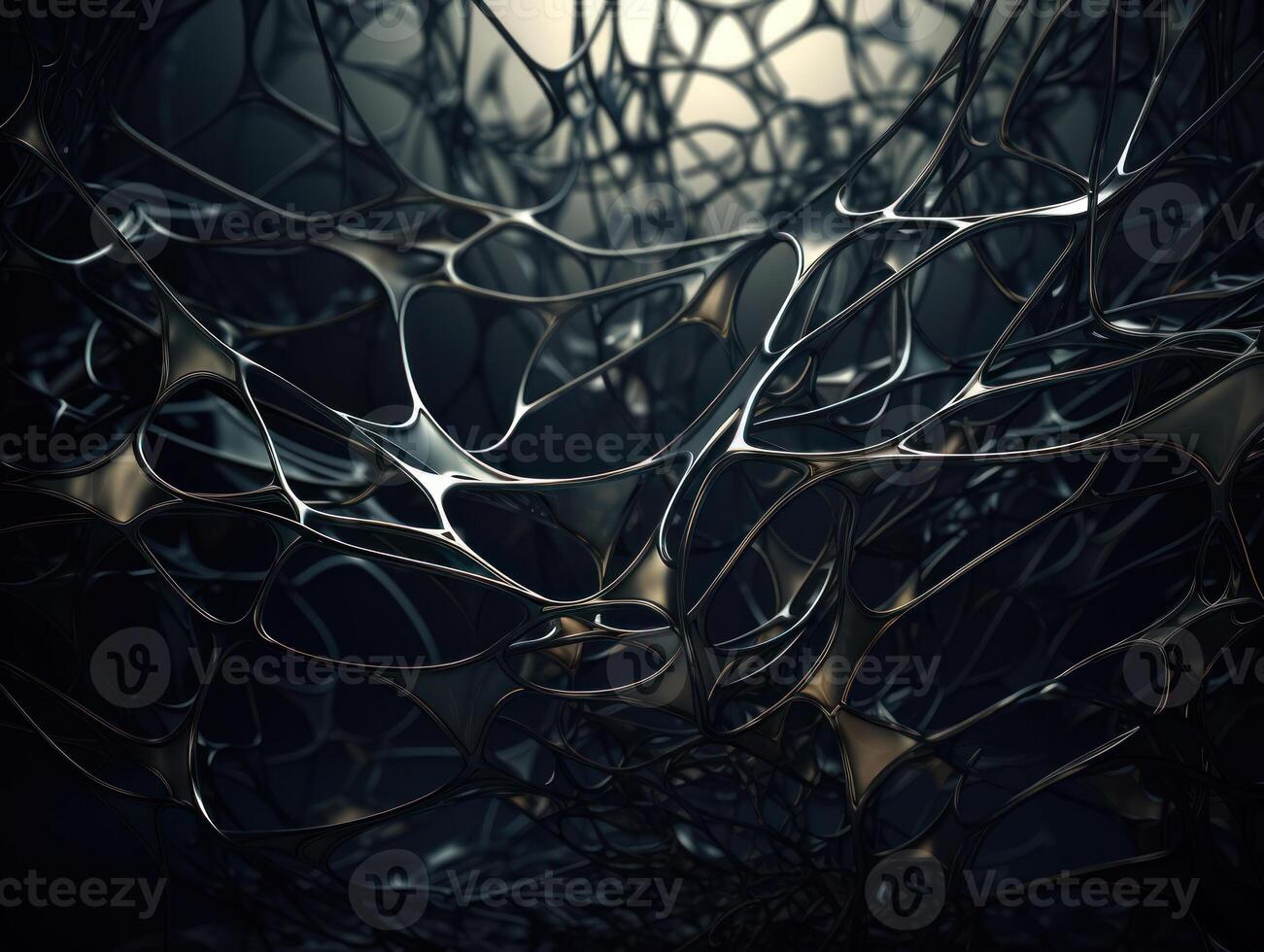 Dark black abstract background An abstract image featuring organic shapes and lines that intersect and overlap created with technology. photo