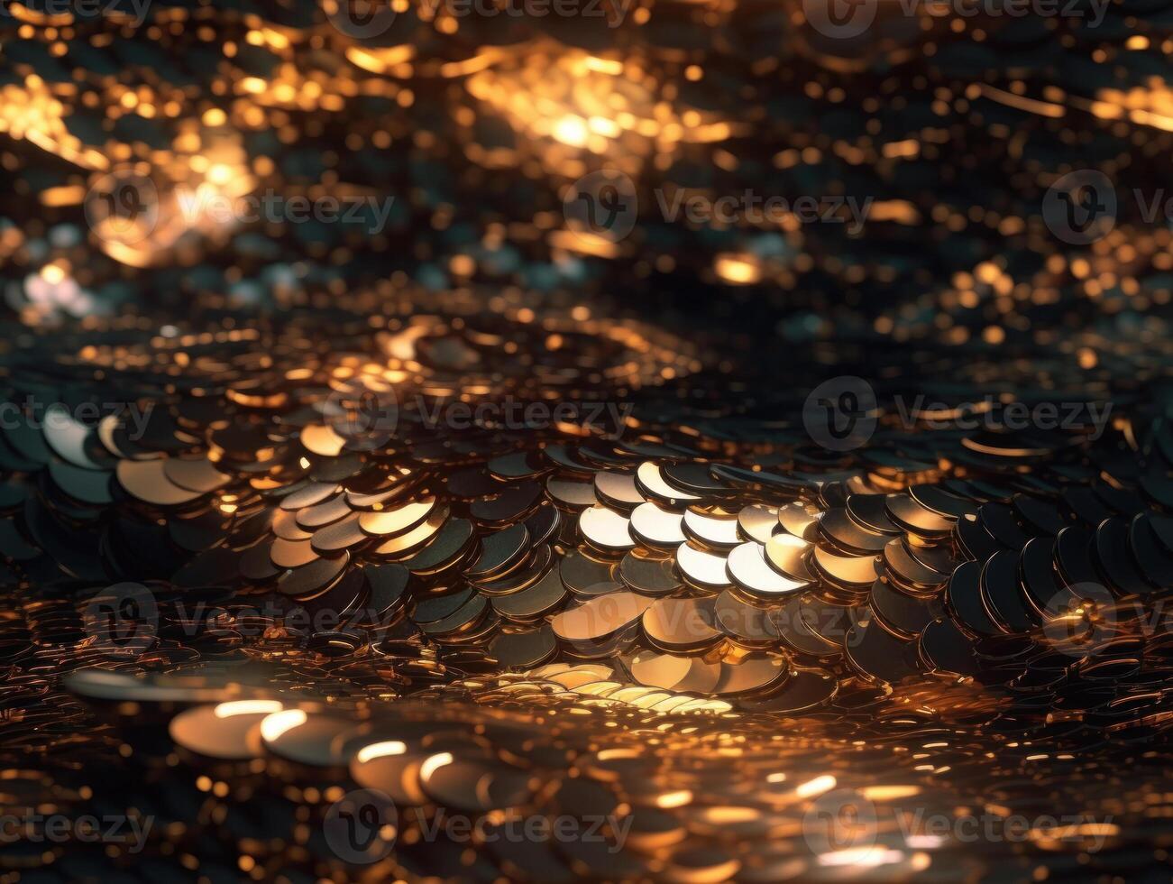 Dark black and gold glitter Geometric grid background Modern dark abstract texture Created with technology. photo