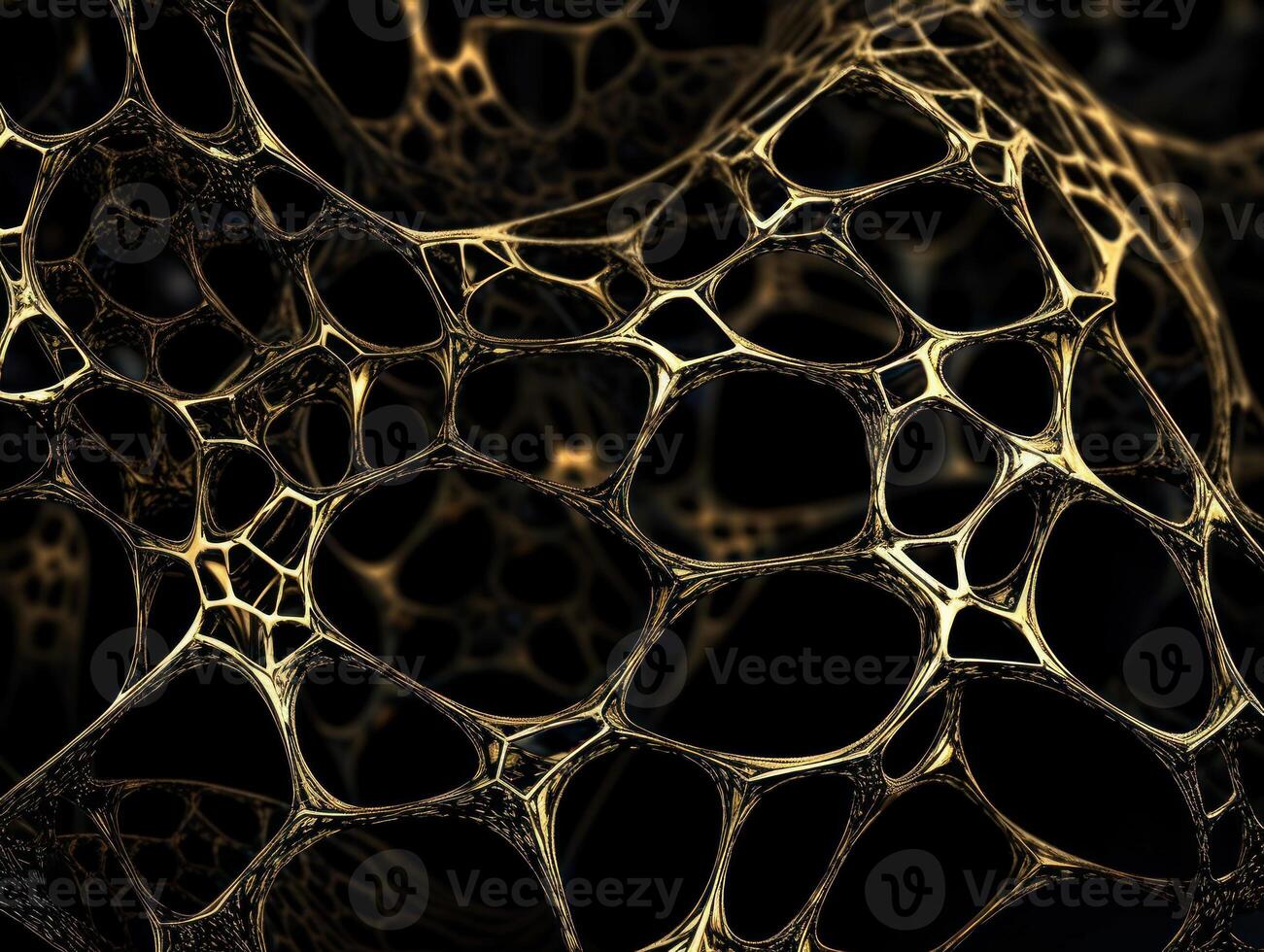 Dark black and gold abstract background An abstract image featuring organic shapes and lines that intersect and overlap created with technology. photo