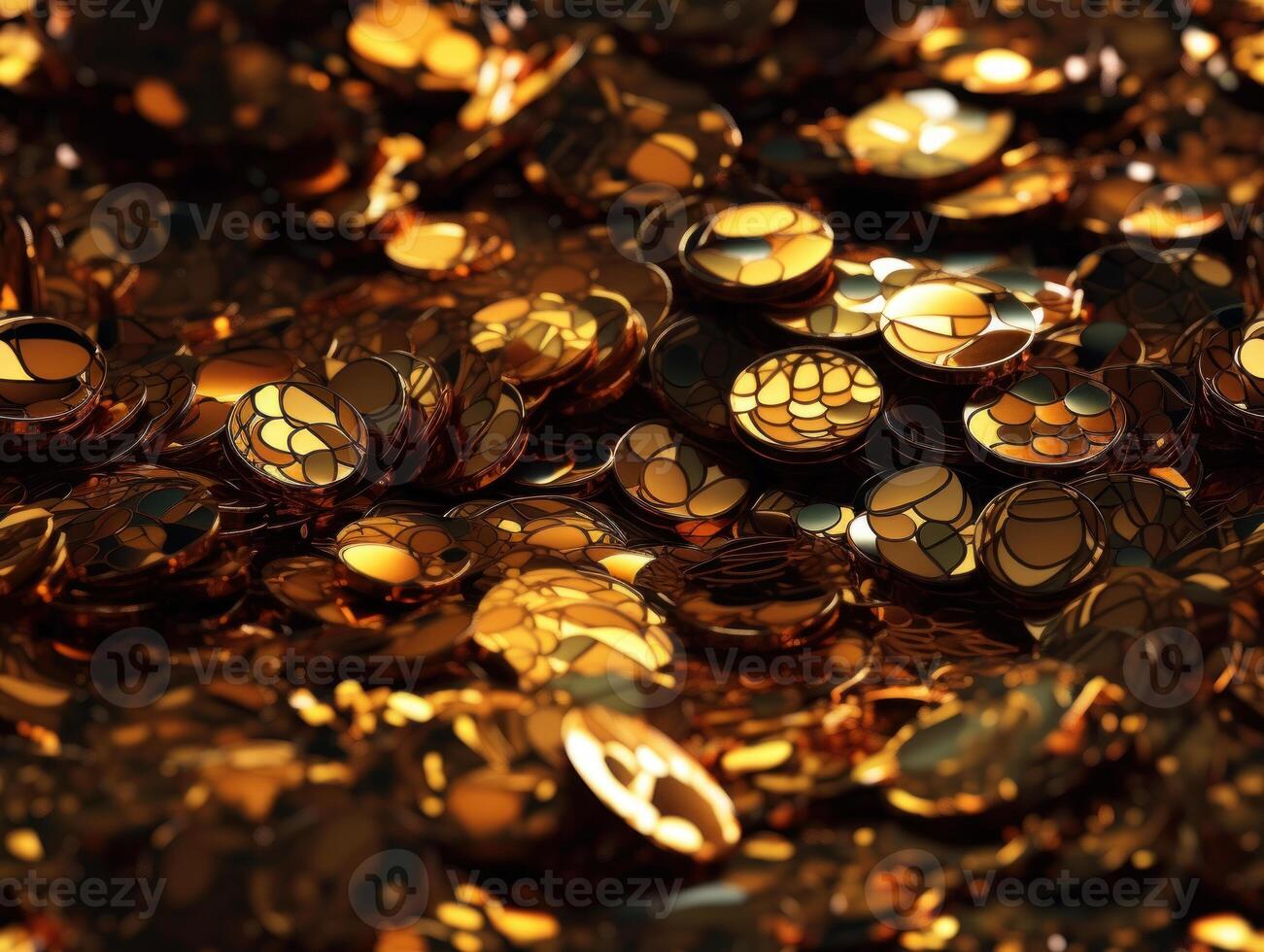 Dark black and gold glitter Geometric grid background Modern dark abstract texture Created with technology. photo