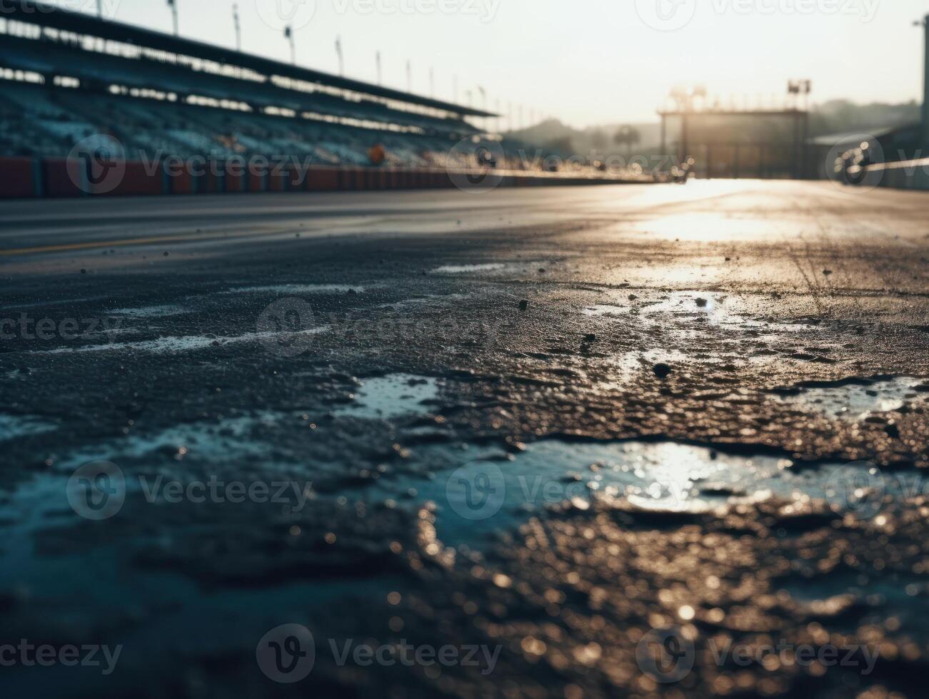 Race track Empty asphalt road concept Driving on an empty road Racing sports concept Created with technology photo