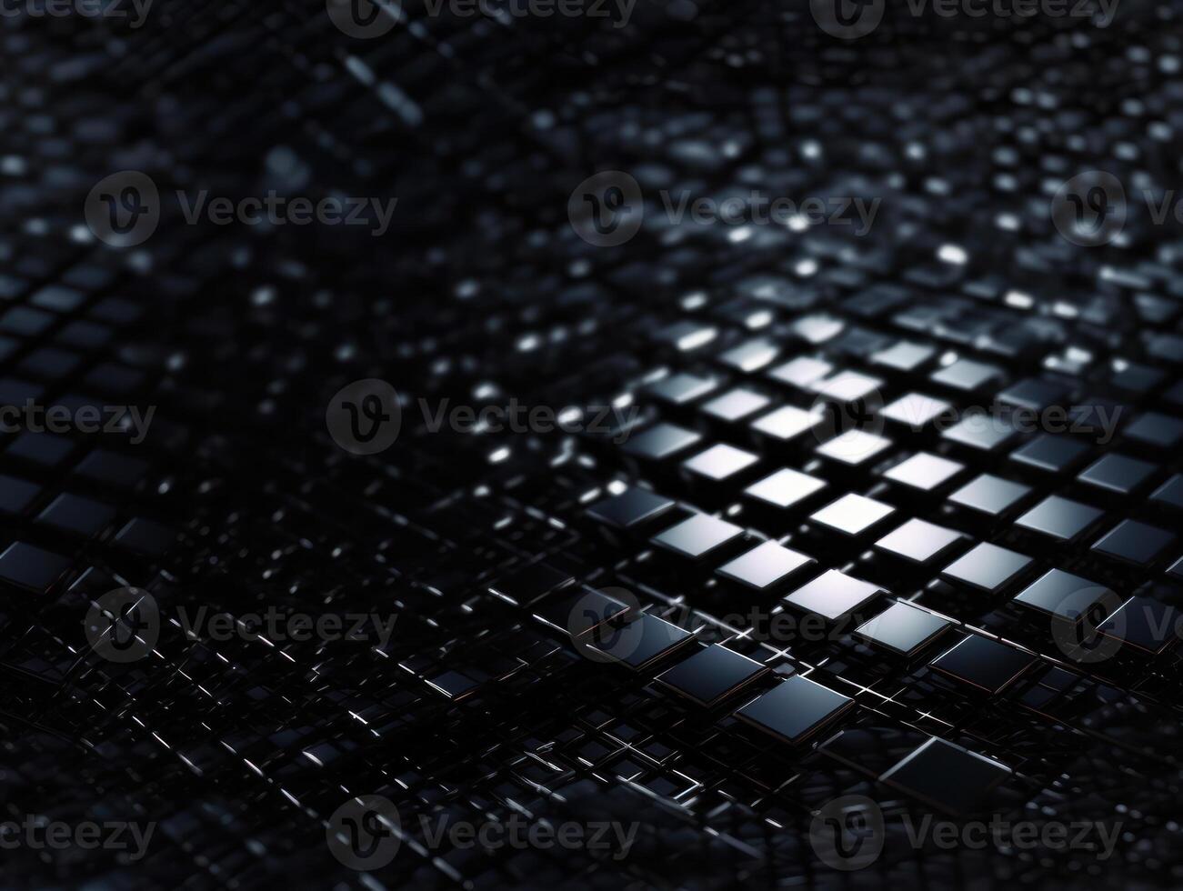 Dark black Geometric grid background Modern dark abstract texture Created with technology. photo