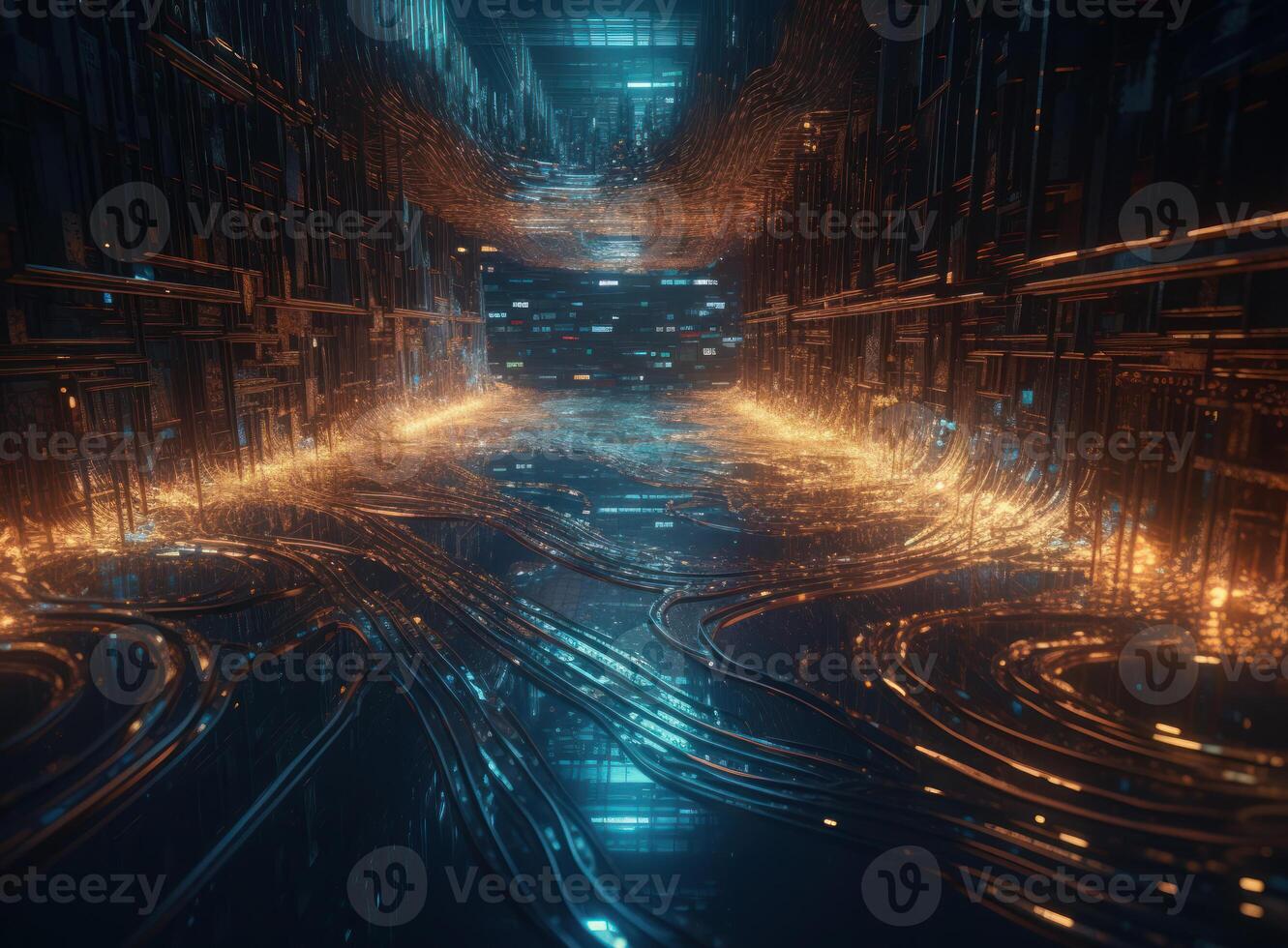 Big data visuliastion cyberspace created with technology photo