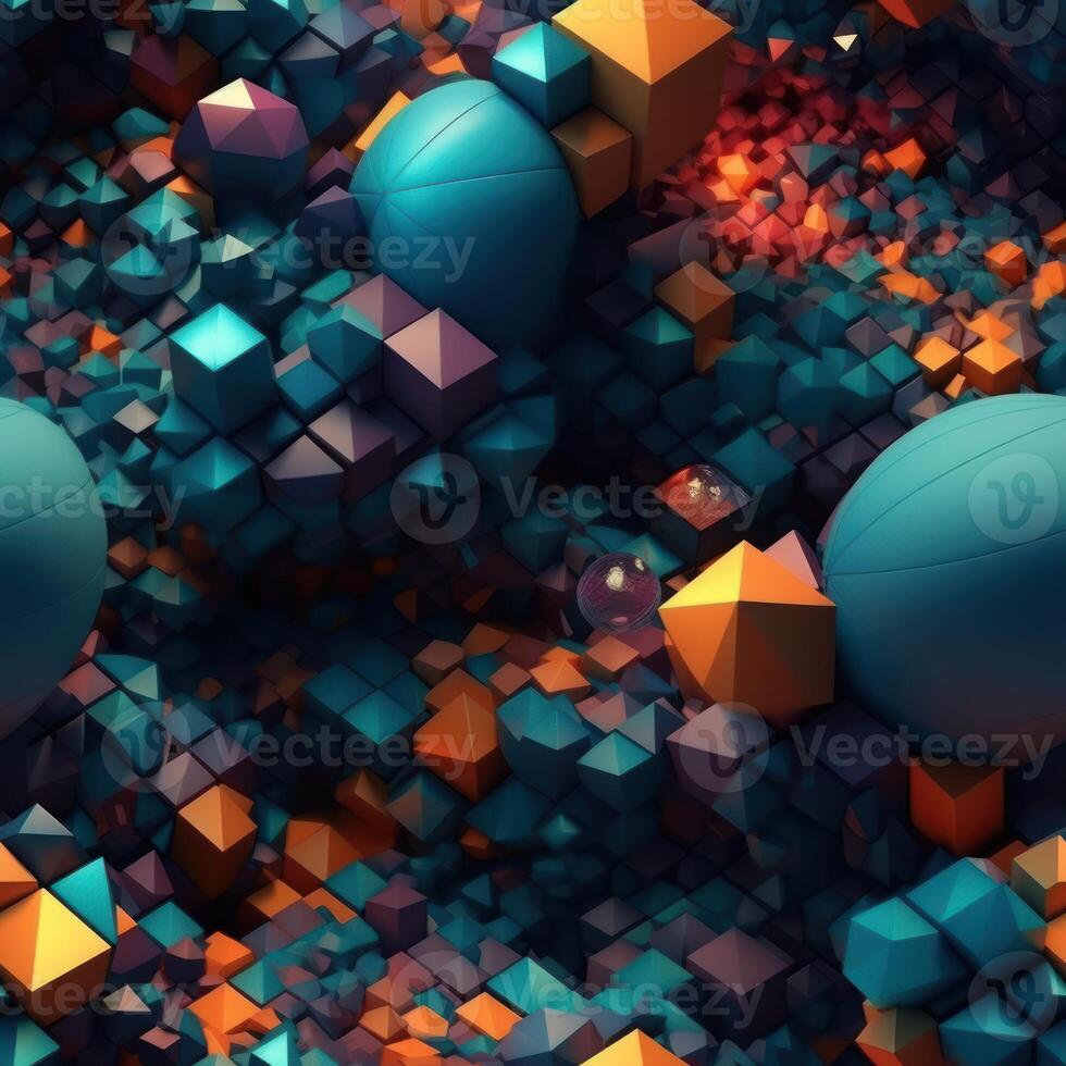 Colorful seamless geometric pattern created with technology photo