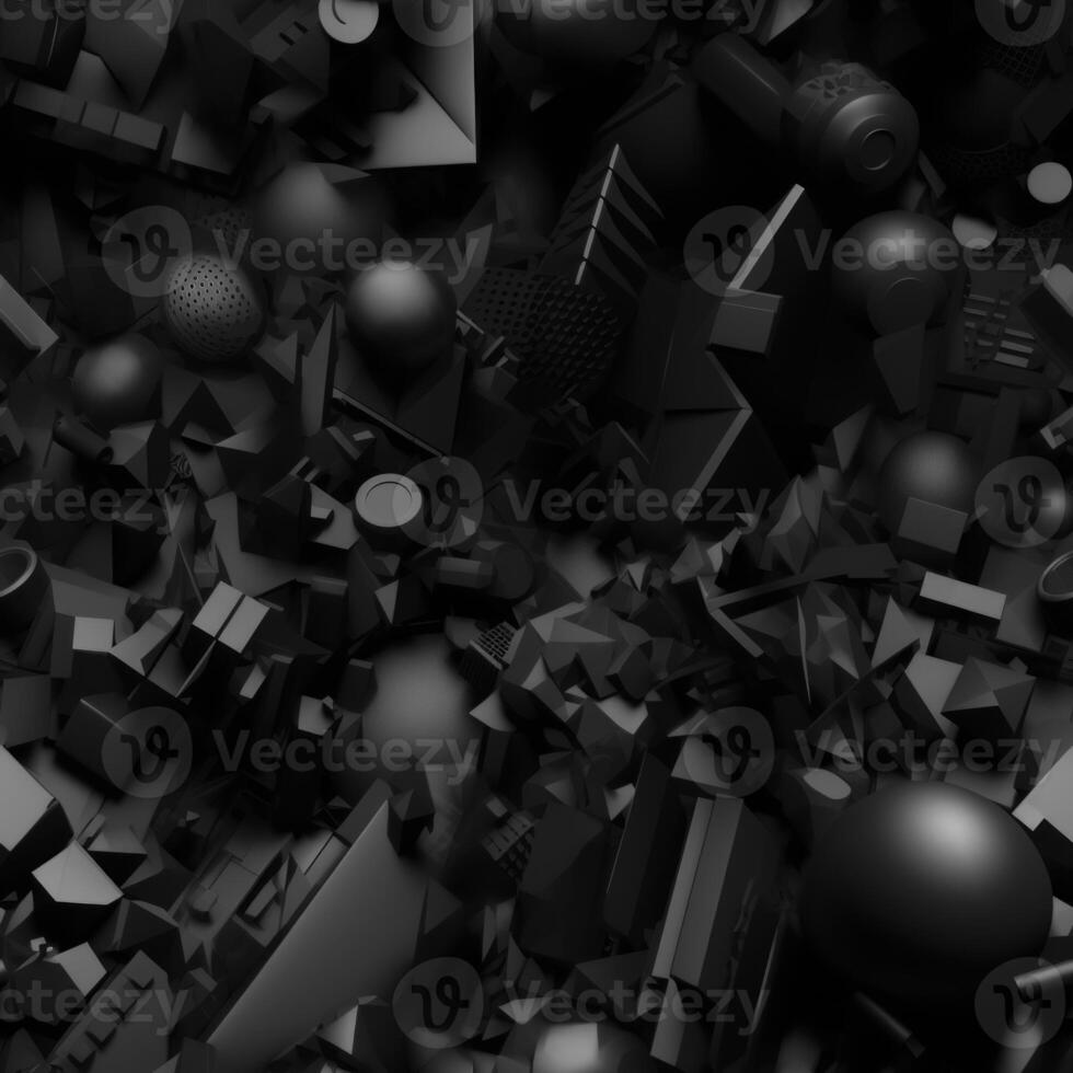 Dark black Geometric grid background created with technology photo