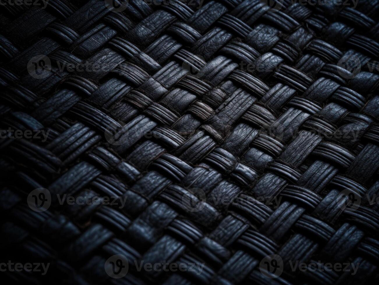 Dark black Abstract woven mat texture. Wickerwork background created with technology photo