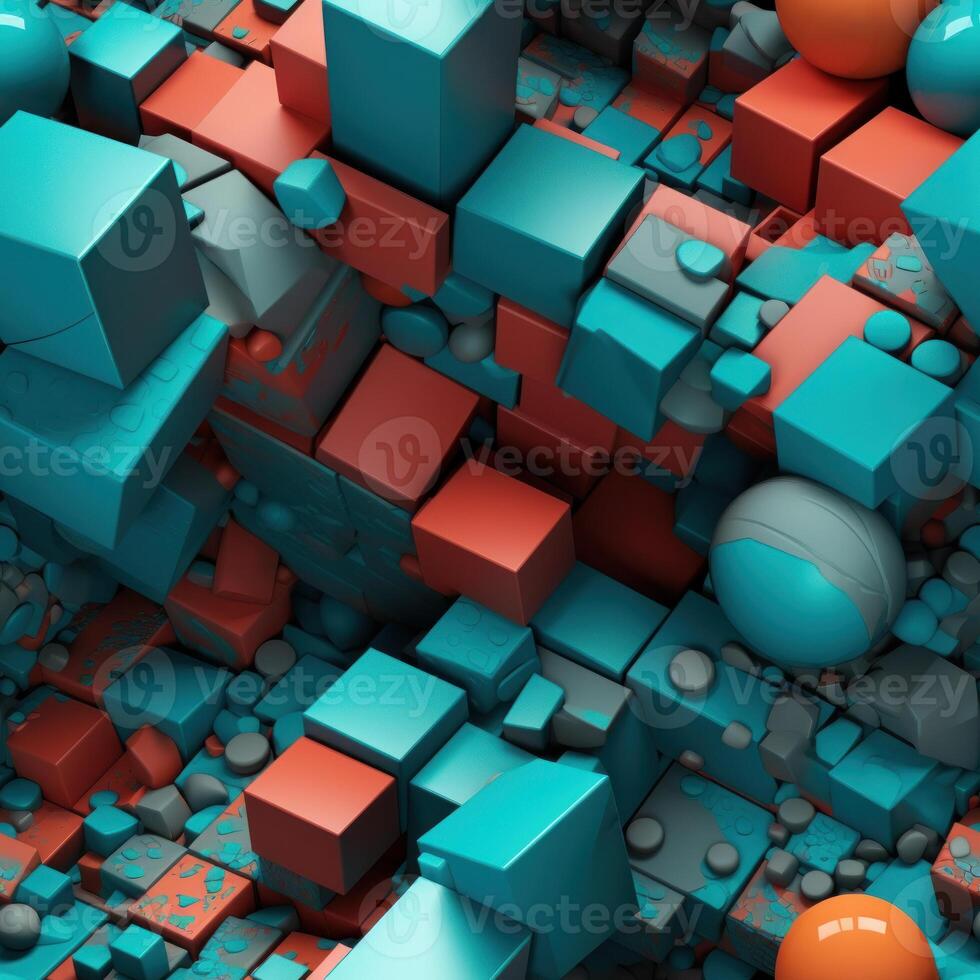 Colorful seamless geometric pattern created with technology photo