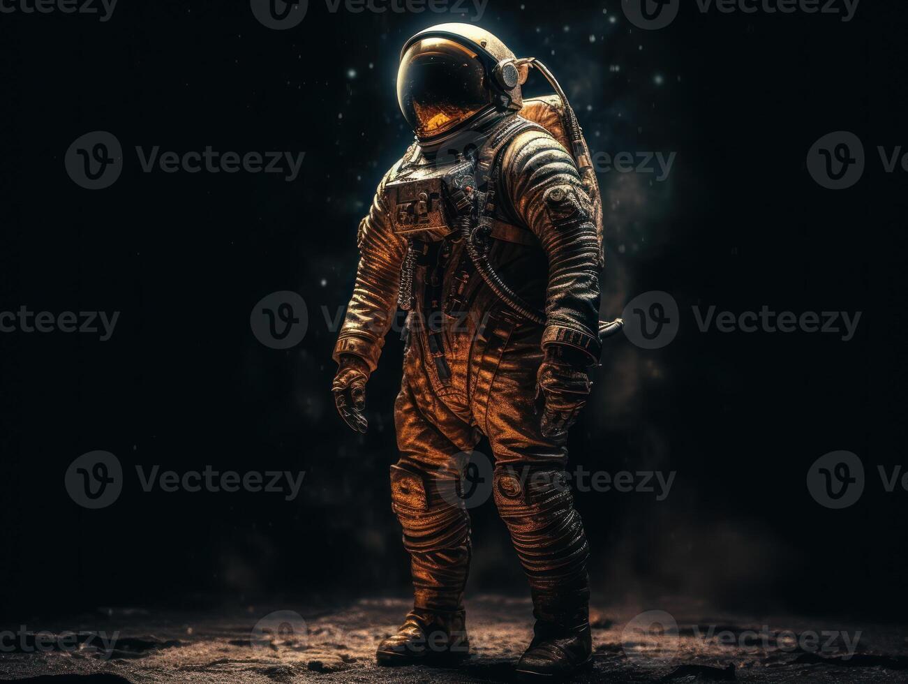 Astronaut in spacesuit against the background of the night sky Created with technology photo