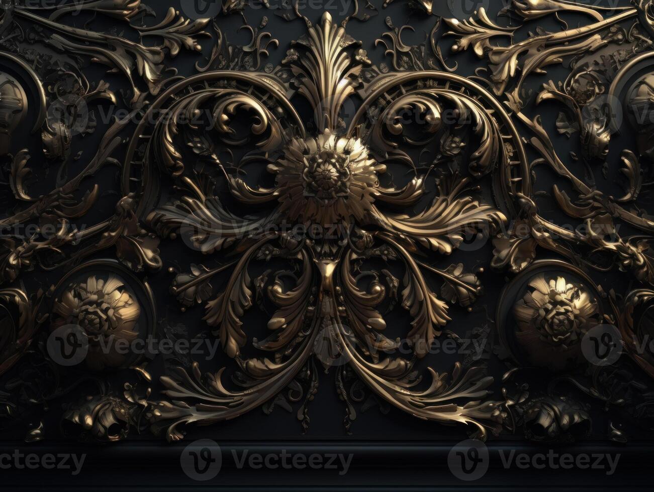 Royal vintage Victorian Gothic background Rococo venzel and whorl created with technology. photo