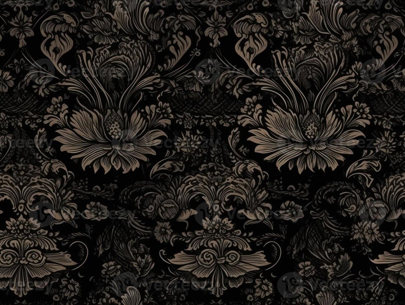 Seamless pattern Royal vintage Victorian Gothic background Rococo venzel and whorl created with technology. photo