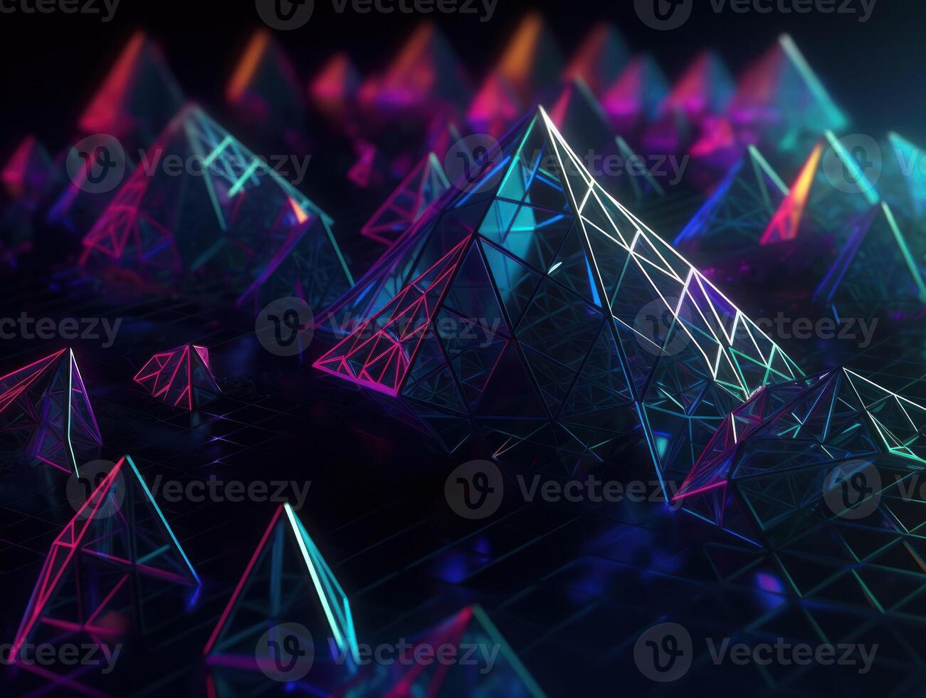 Futuristic abstract triangle geometric background created with technology photo