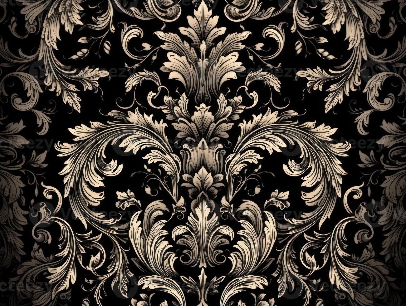 Royal vintage Victorian Gothic background Rococo venzel and whorl created with technology. photo