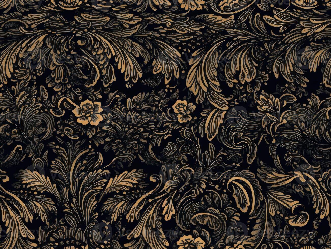 Seamless pattern Royal vintage Victorian Gothic background Rococo venzel and whorl created with technology. photo