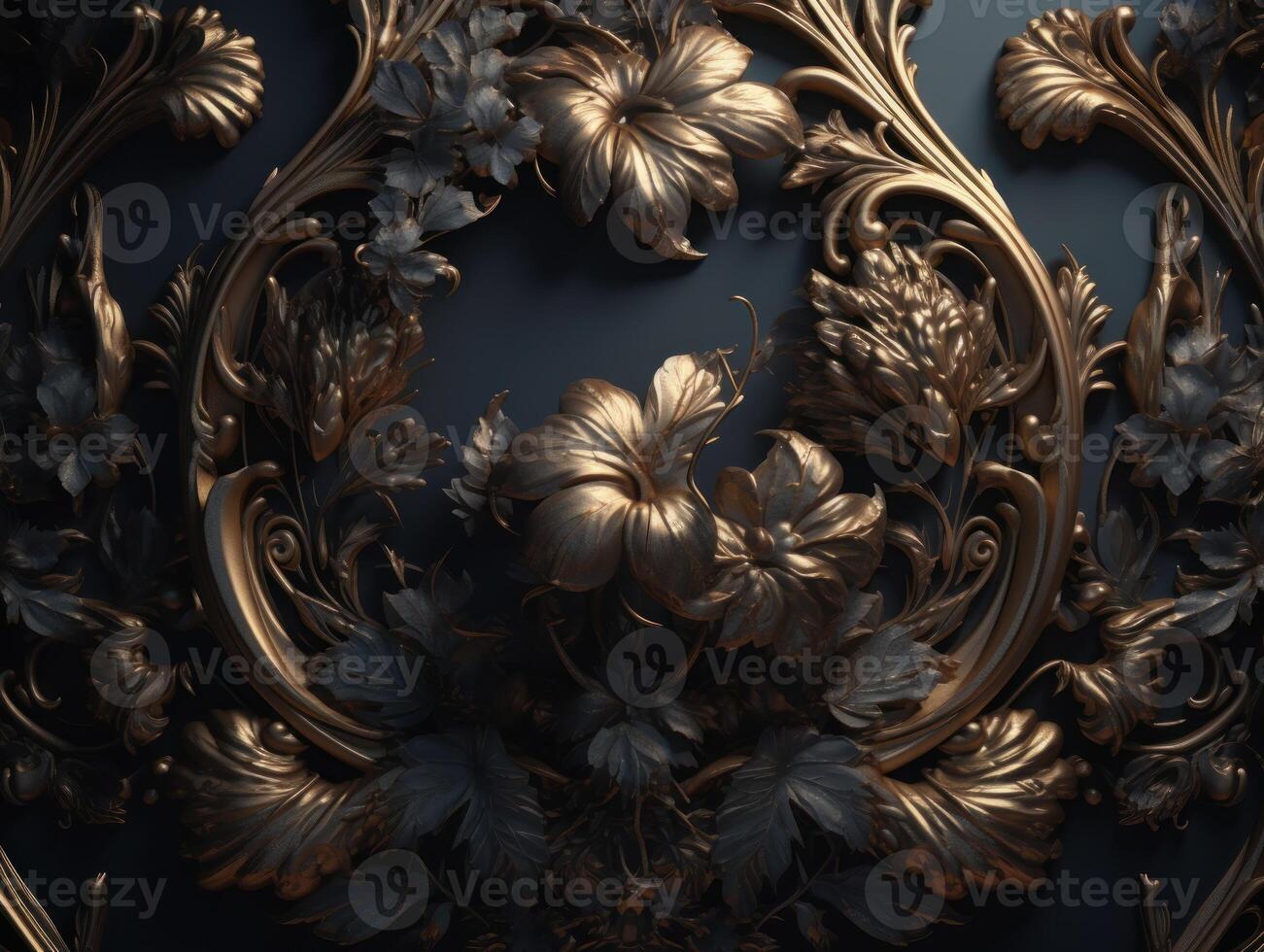 Royal vintage Victorian Gothic background Rococo venzel and whorl created with technology. photo