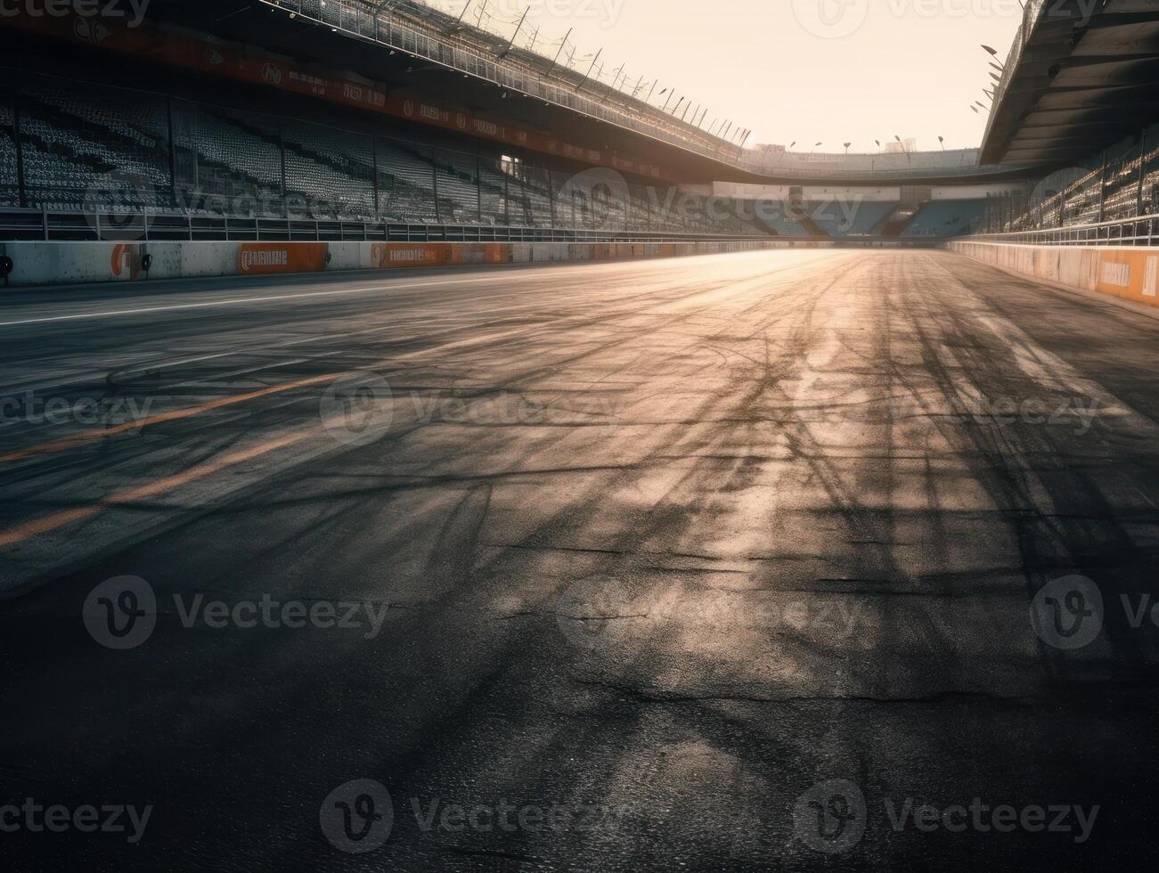 Race track Empty asphalt road concept Driving on an empty road Racing sports concept Created with technology photo