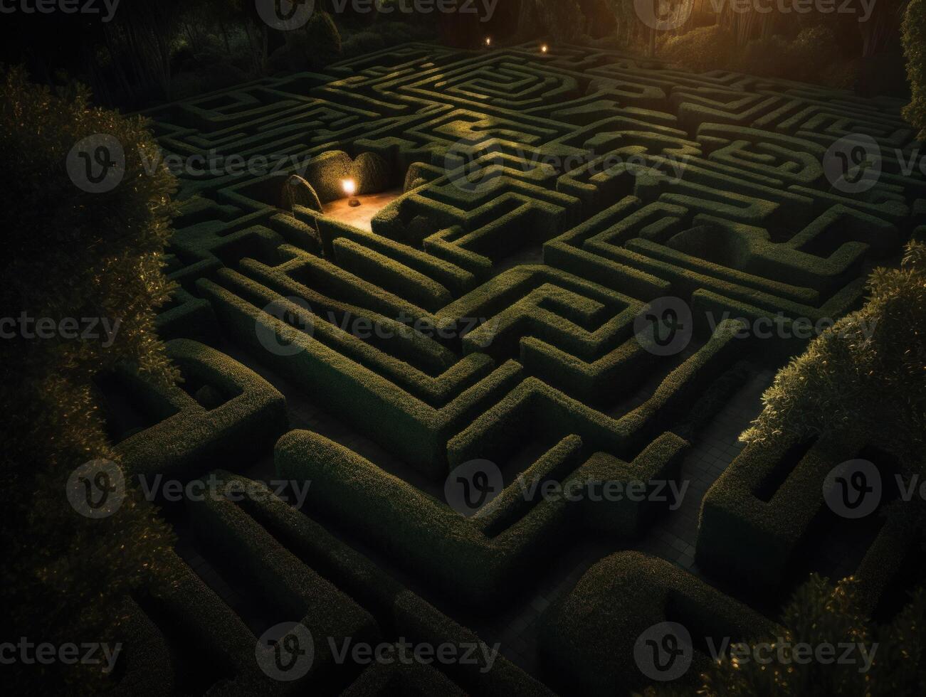 Maze labyrinth Created with technology photo