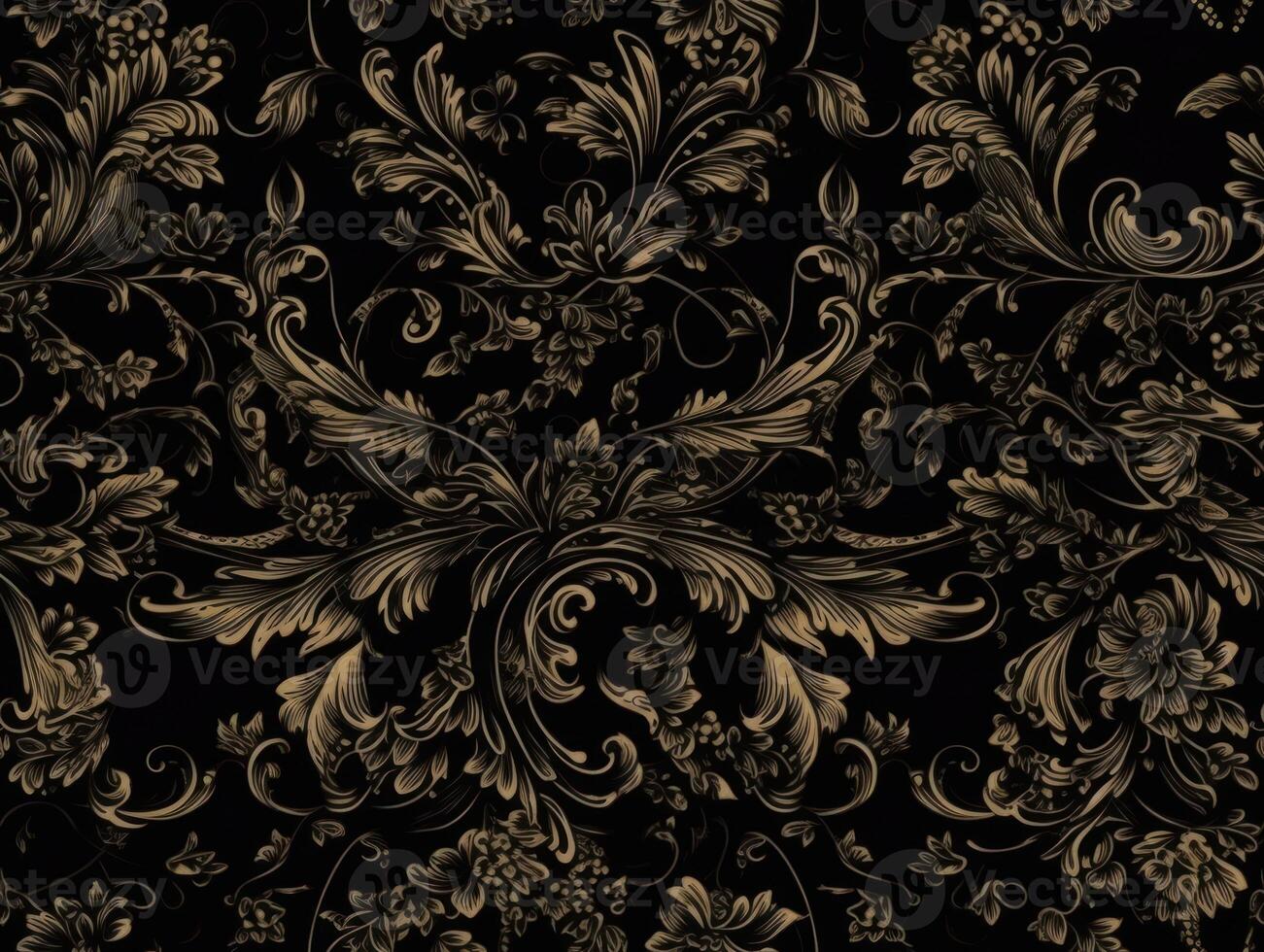 Seamless pattern Royal vintage Victorian Gothic background Rococo venzel and whorl created with technology. photo