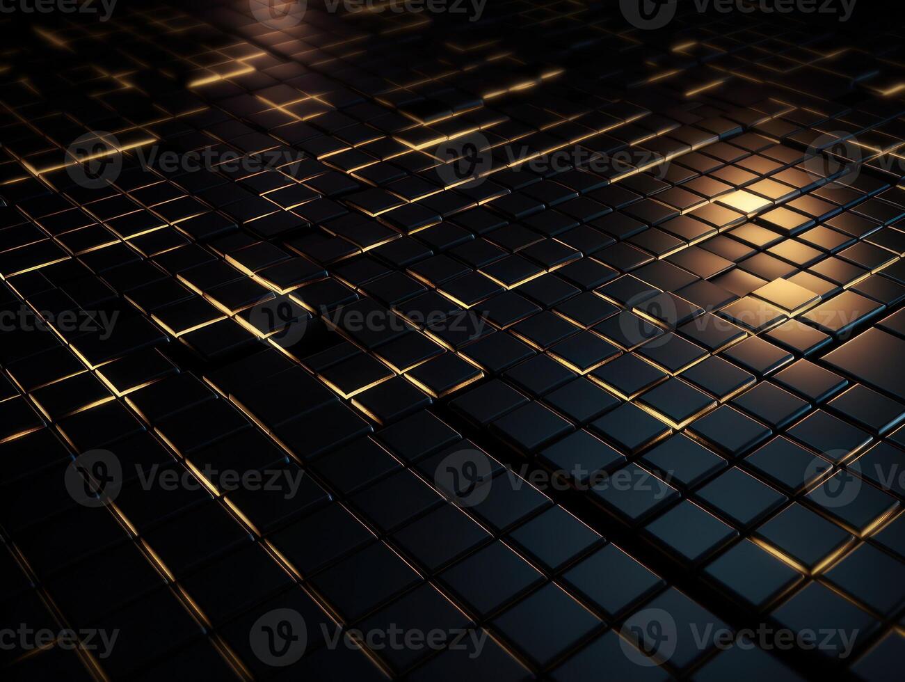 Dark black mosaic background with golden lines Art Deco luxury style texture Created with technology photo