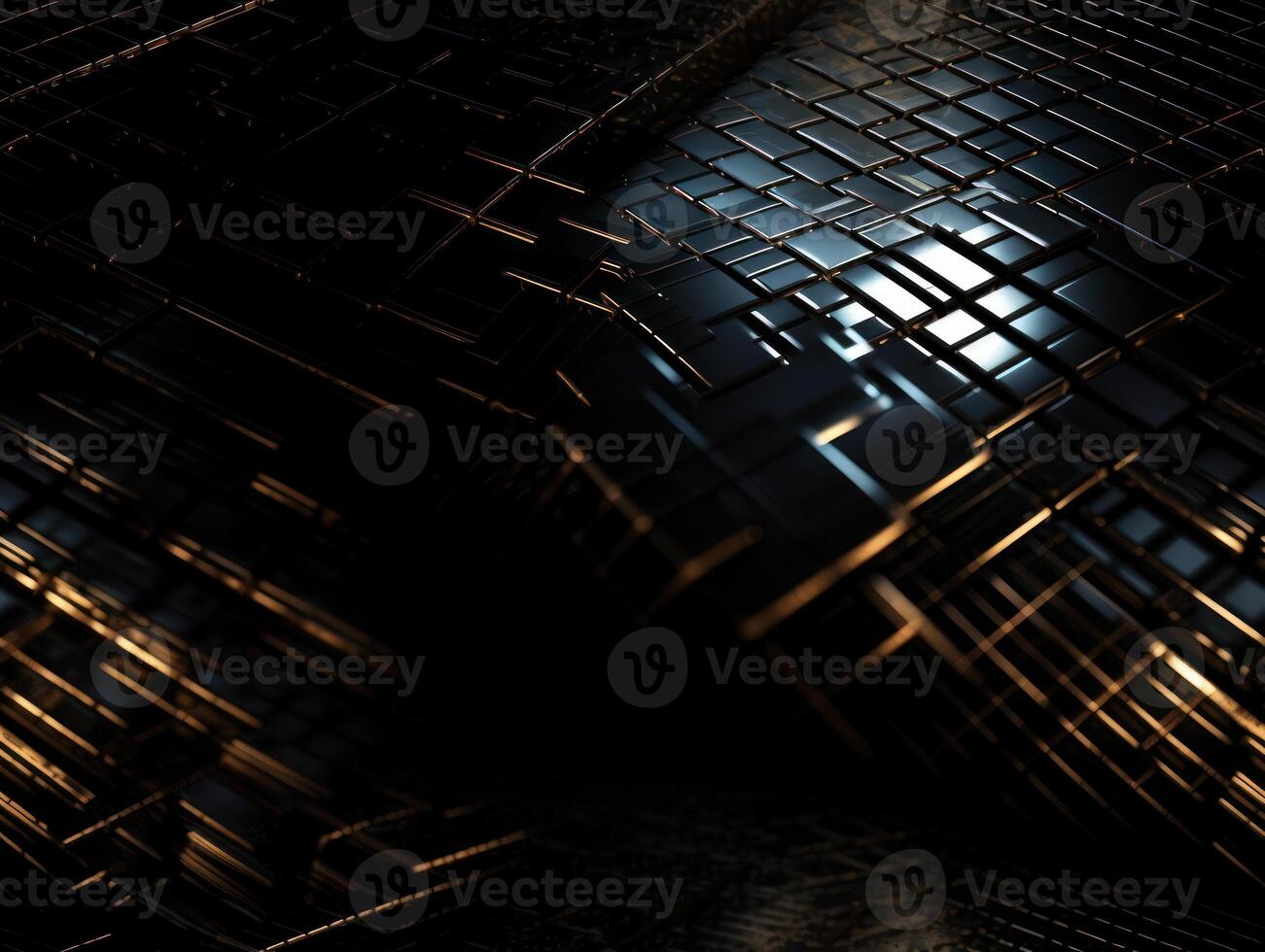 Dark black Geometric grid background Modern dark abstract texture Created with technology. photo