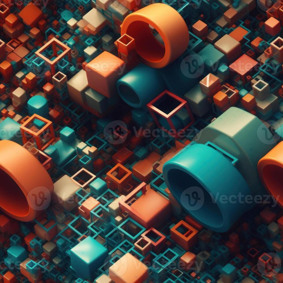 Colorful seamless geometric pattern created with technology photo