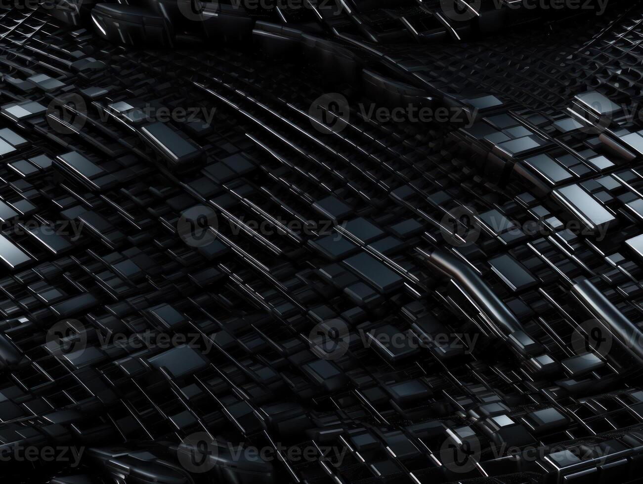 oscuro negro geométrico cuadrícula antecedentes moderno oscuro resumen textura creado con generativo ai tecnología. foto