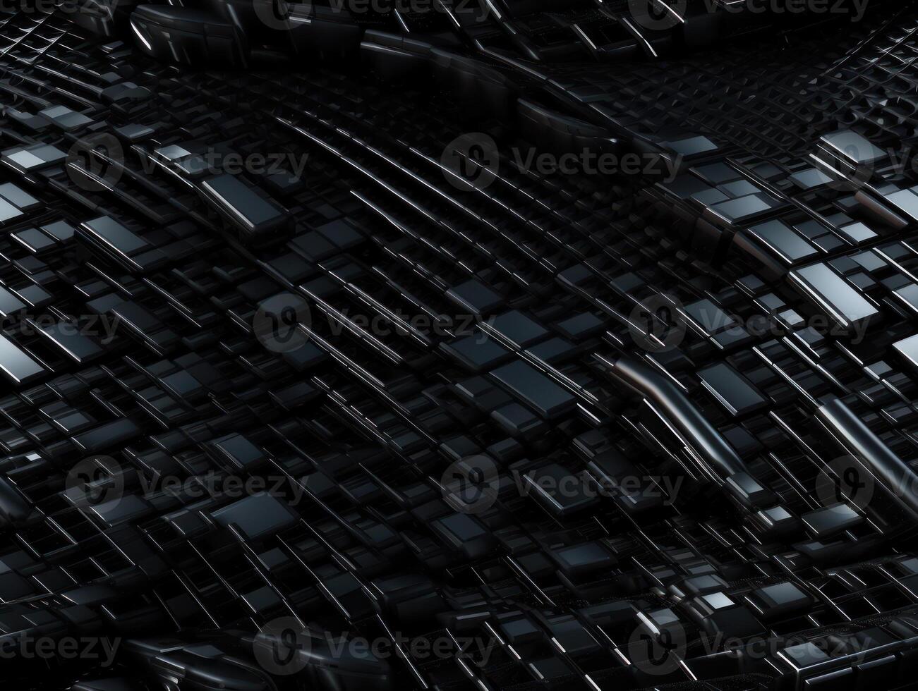 Dark black Geometric grid background Modern dark abstract texture Created with technology. photo