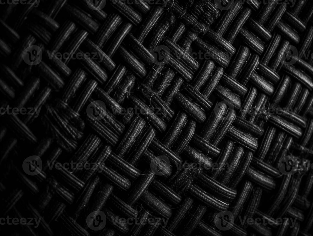 Dark black Abstract woven mat texture. Wickerwork background created with technology photo