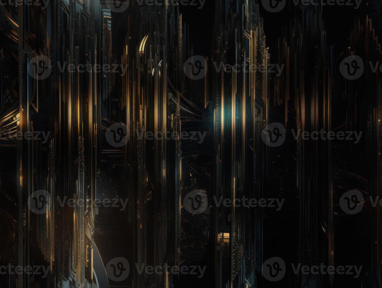 Dark black and gold Geometric grid background Modern dark abstract texture Created with technology. photo