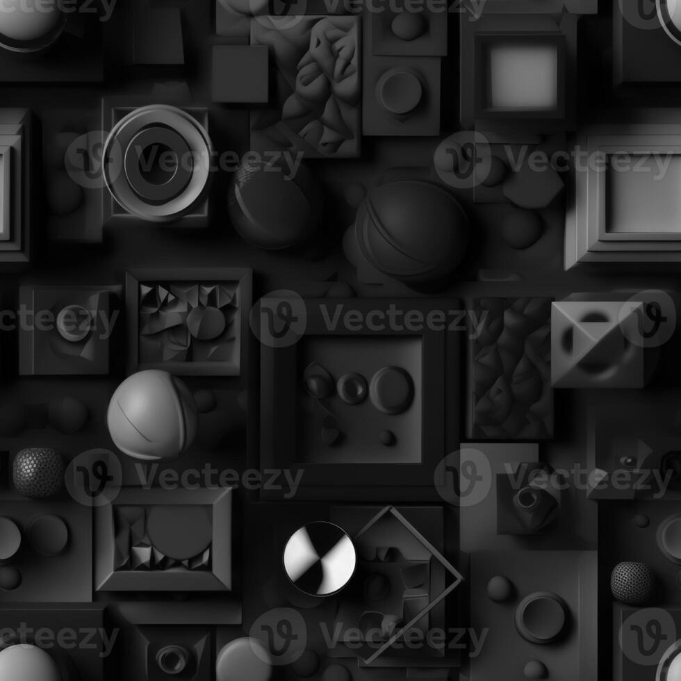 Dark black Geometric grid background created with technology photo
