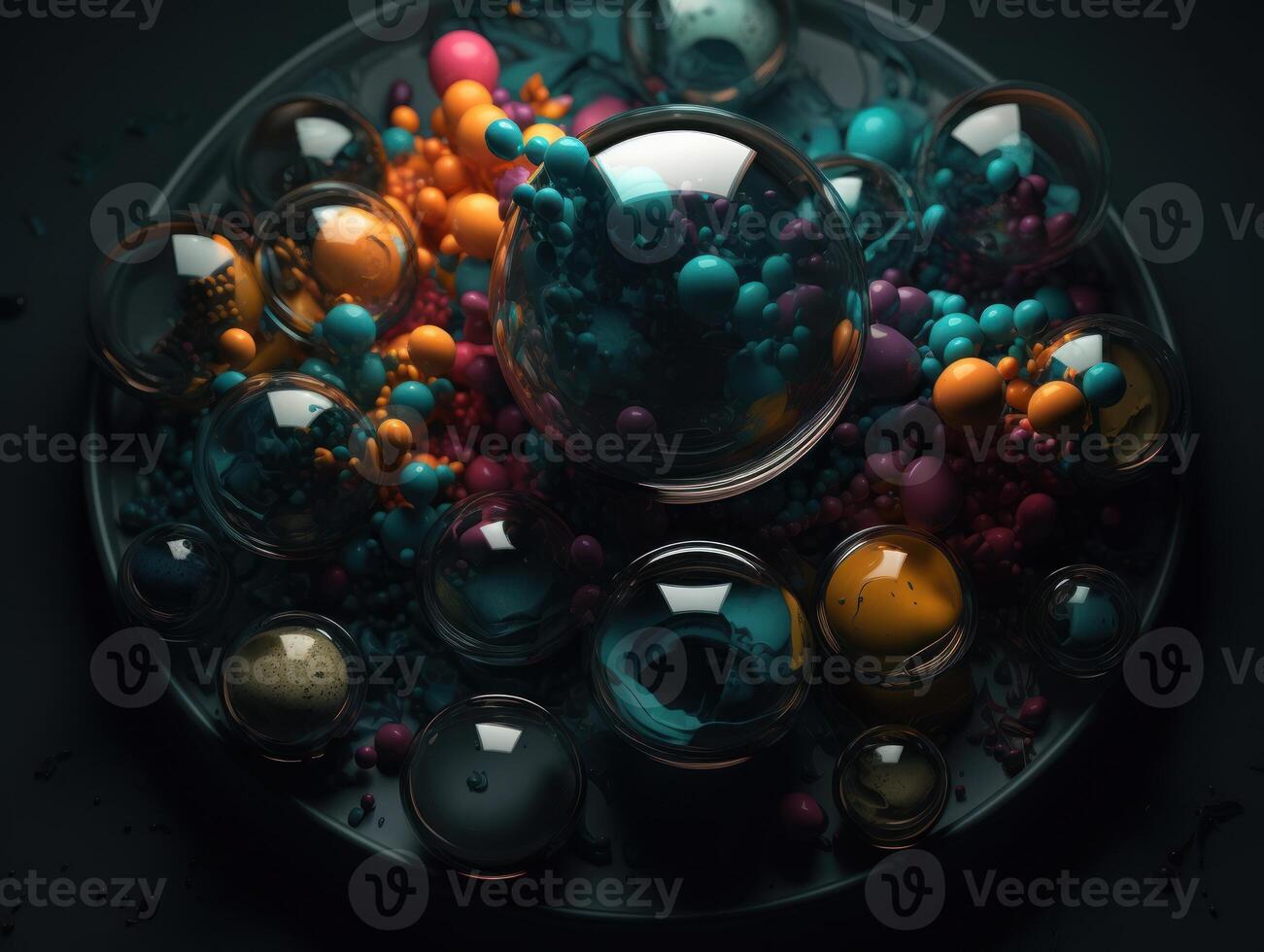 Composition with abstract geometric shapes and primitives Modern background created with technology photo