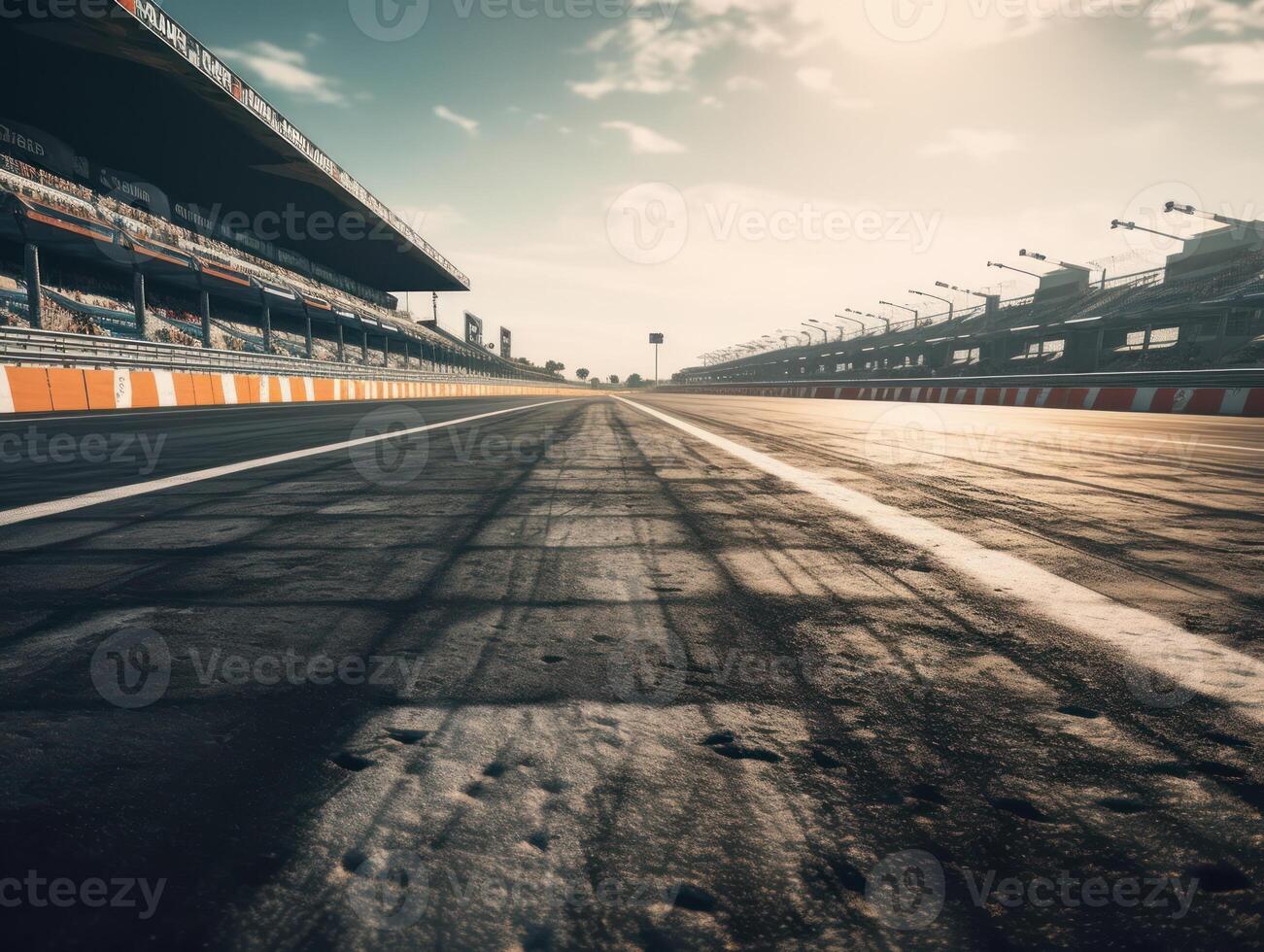 Race track Empty asphalt road concept Driving on an empty road Racing sports concept Created with technology photo