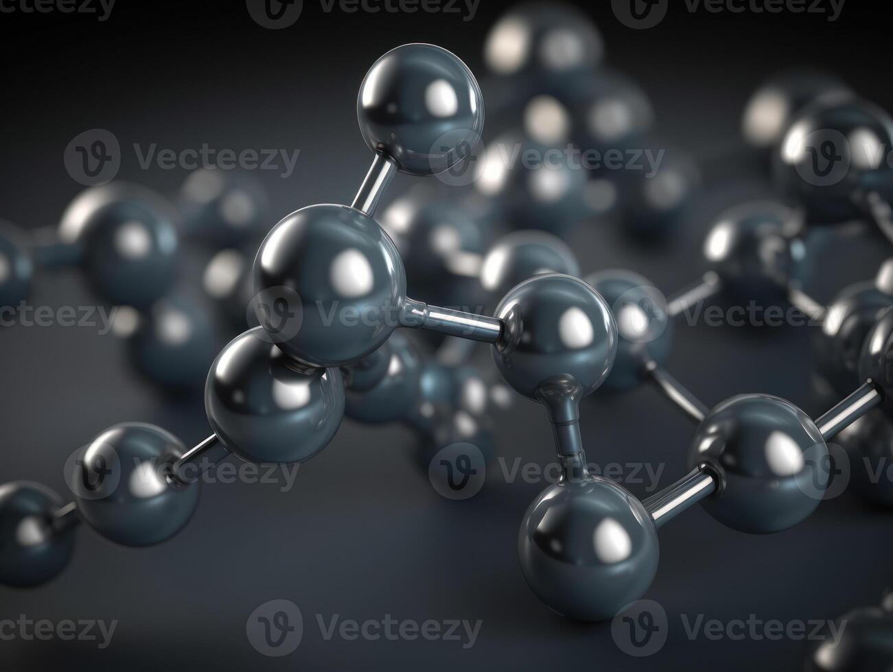 Abstract molecule model on dark background Created with technology. photo