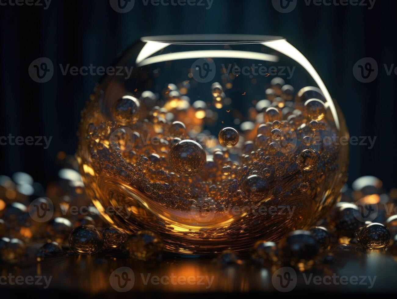 Abstract liquid dynamic shapes futuristic dark black and gold banner created with technology photo