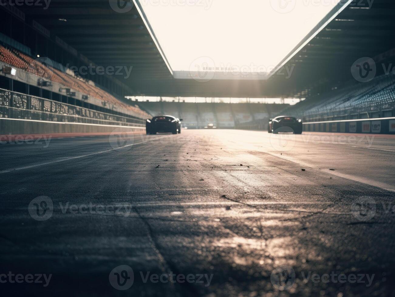 Race track Empty asphalt road concept Driving on an empty road Racing sports concept Created with technology photo