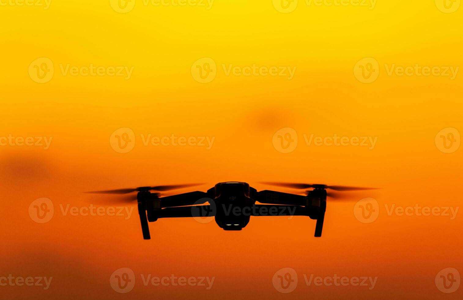Modern Medium Weight Drone on the Sky photo