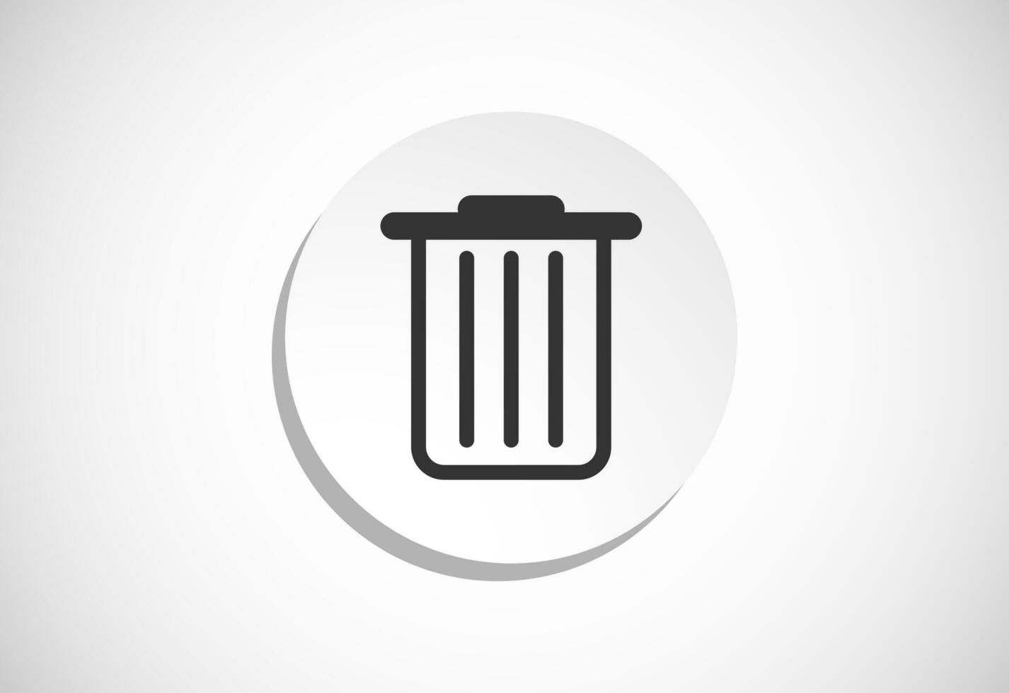 Delete button trash can, bin symbol. Delete web icon vector illustration