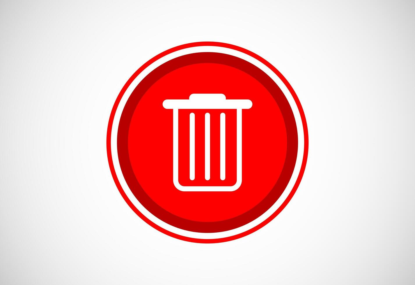 Delete button trash can, bin symbol. Delete web icon vector illustration