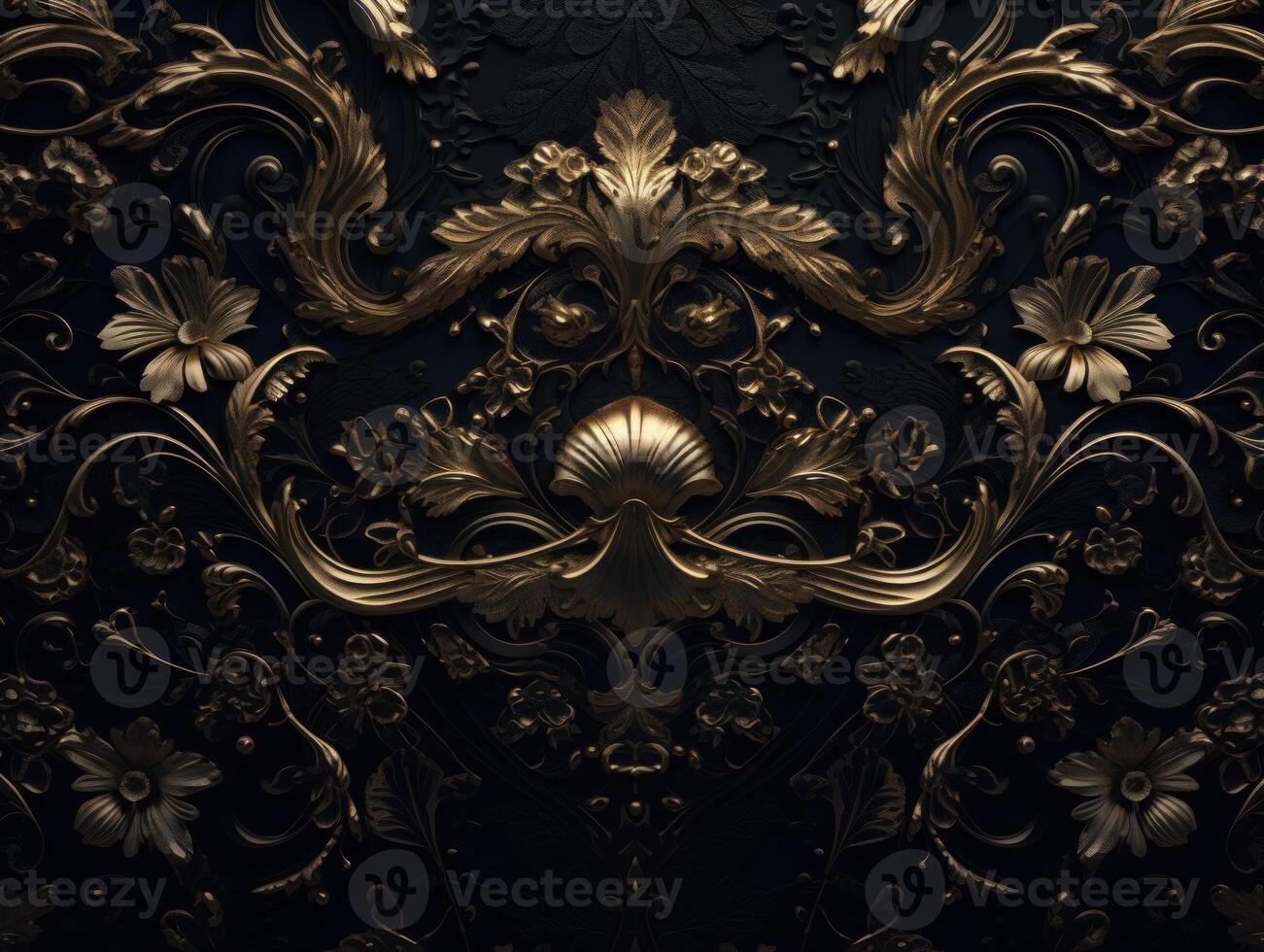 Royal vintage Victorian Gothic background Rococo venzel and whorl created with technology. photo