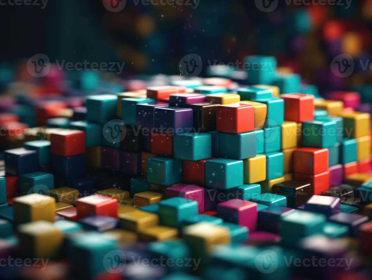 Futuristic plastic cubes background Abstract geometric mosaic grid Square tiles pattern technology photo
