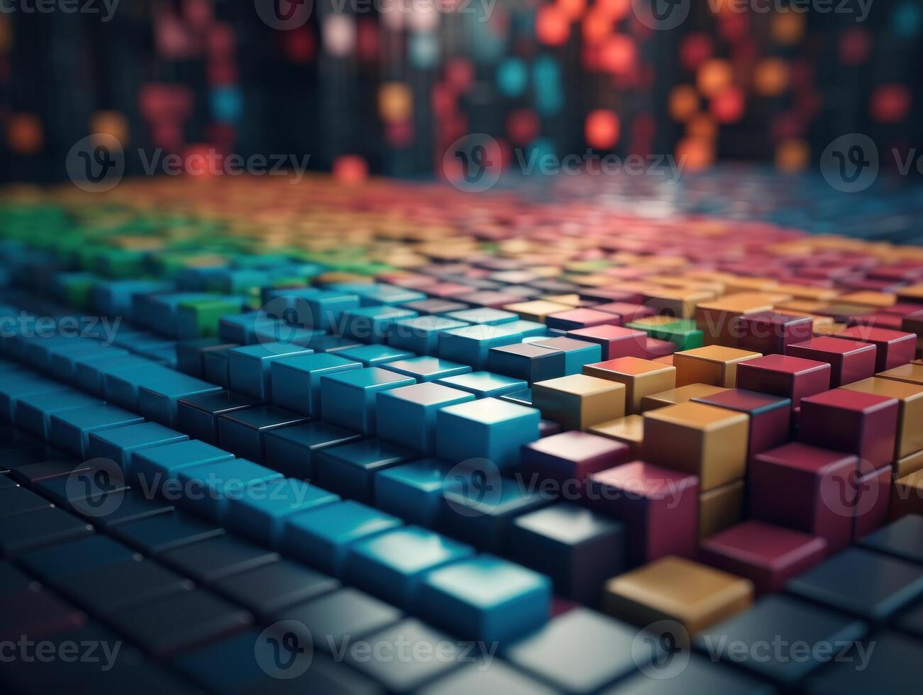 Futuristic plastic cubes background Abstract geometric mosaic grid Square tiles pattern technology photo