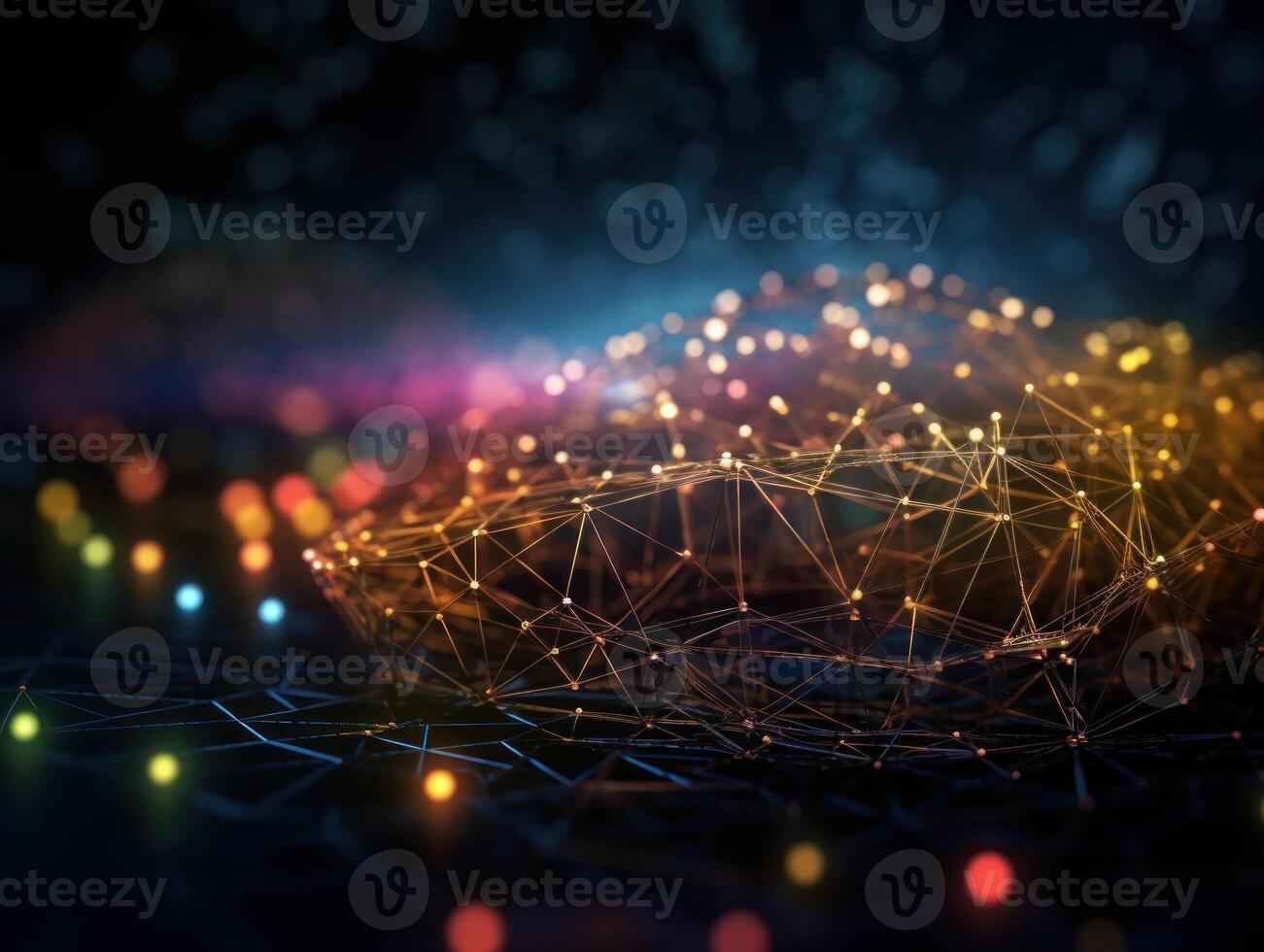 Global connection internet technology Futuristic network lines background Created with technology photo
