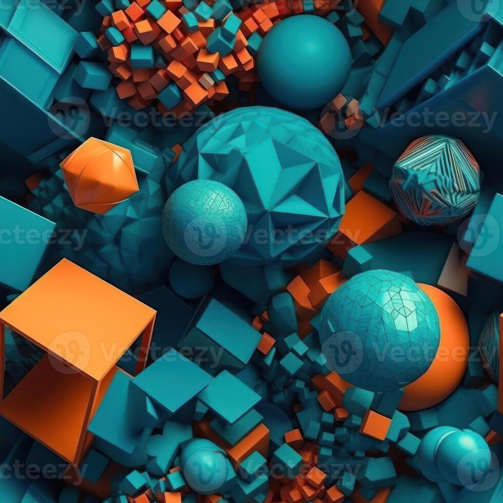 Colorful seamless geometric pattern created with technology photo