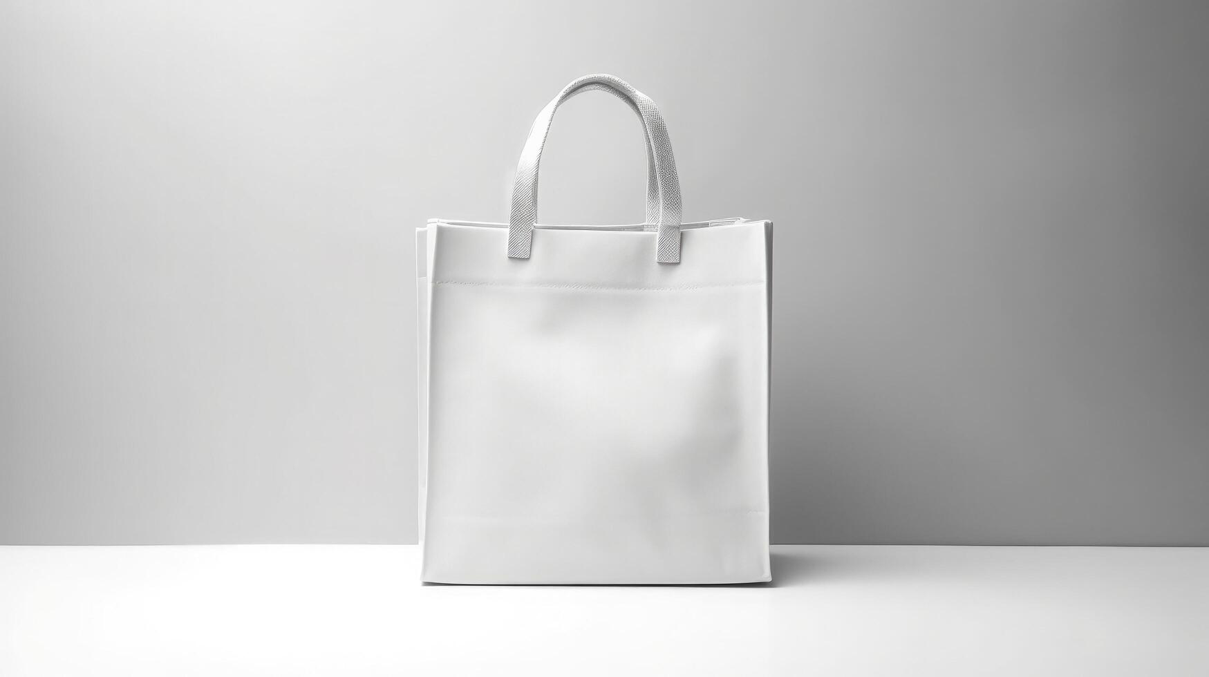 blanco papel compras bolsa. ilustración ai generativo foto