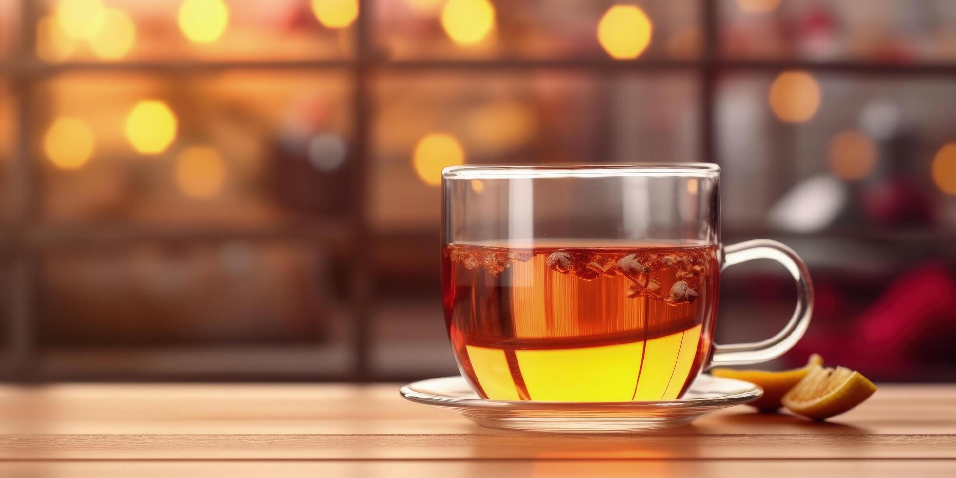 Glass cup of tea. Illustration photo