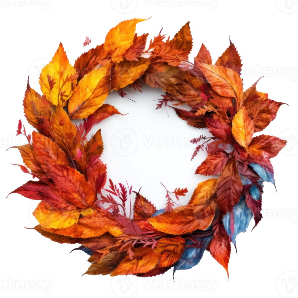 Autumn leaves frame. Illustration png