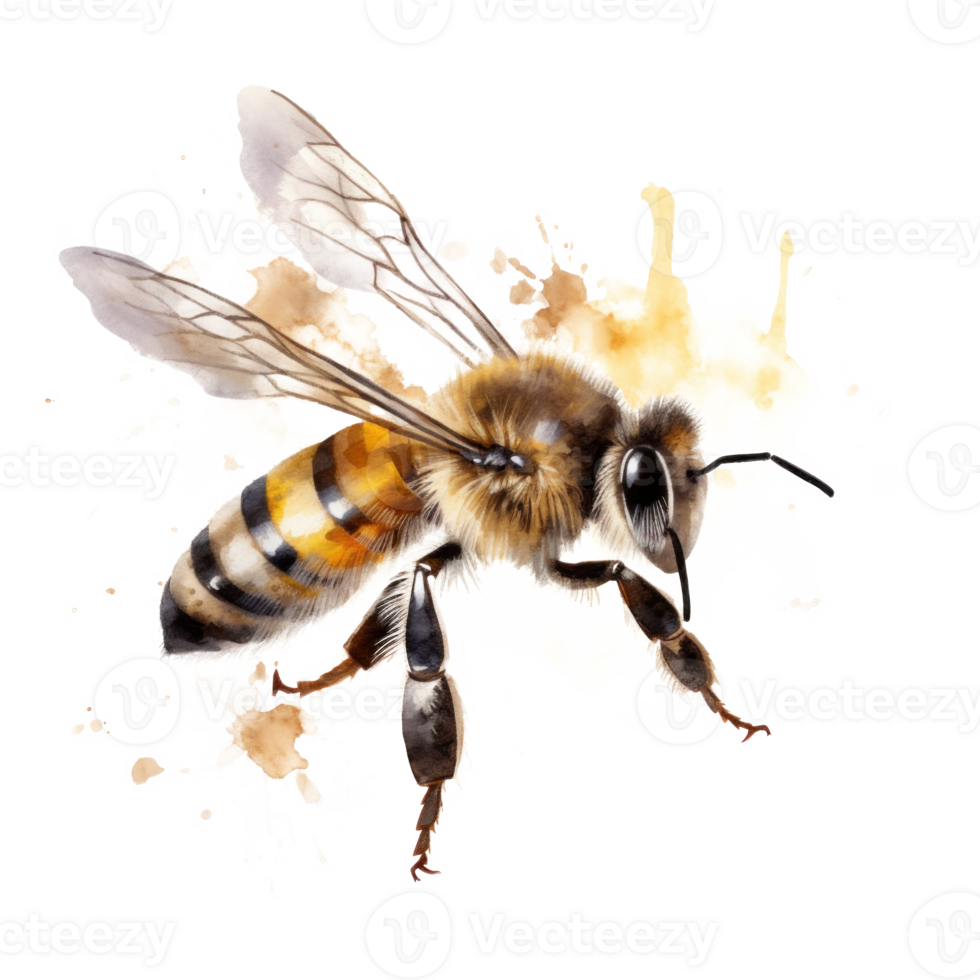 Honey bee isolated. Illustration png
