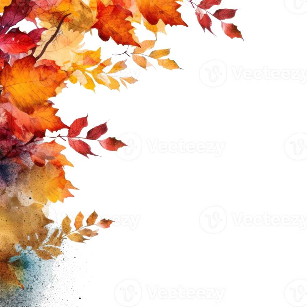 Autumn leaves frame. Illustration png